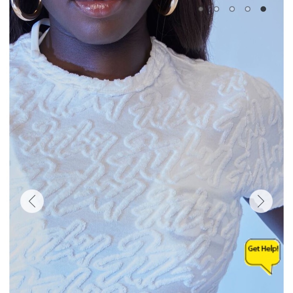 FUBU x FOREVER 21 Collaboration Textured Logo Cropped White Tee